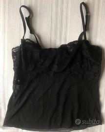 Canotta nera in pizzo