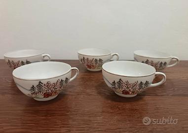 5 tazzine porcellana giapponese 