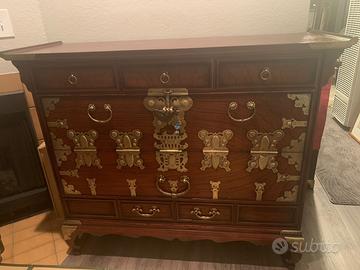 Mobile coreano in legno di olmo