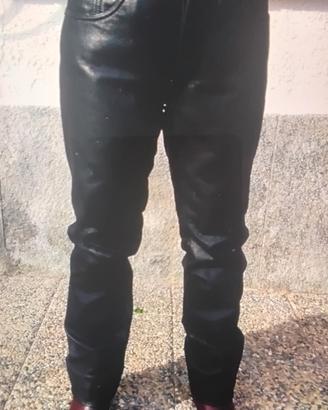 pantaloni vera pelle