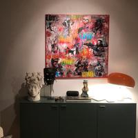 Quadro Love pop 5 Joan Laverias acrilico su tela