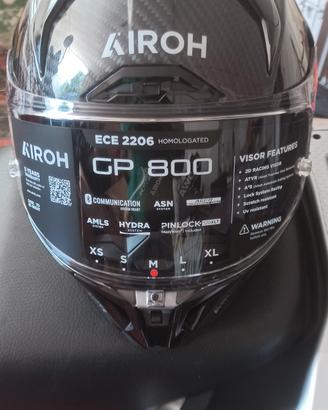 CASCO AIROH INTEGRALE GP800 CARBON GLOSS