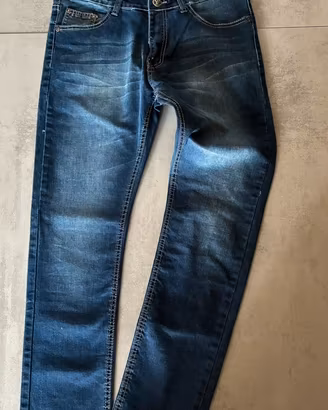 Jeans uomo denim blu scuro