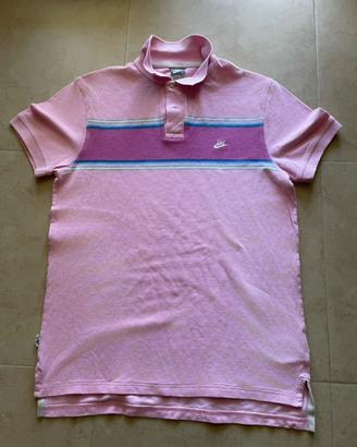 Polo Nike Vintage Rosa e Viola a Righe - Taglia L