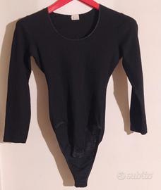 Body a maniche lunghe in seta