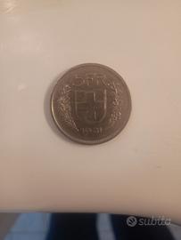 5 franchi svizzeri 1981