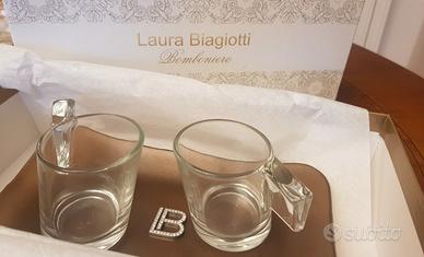 Tazzine caffè con vassoio vetro Murano originale