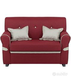 DIVANO 2 POSTI COLORE BORDEAUX 