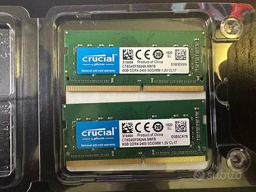 Crucial RAM DDR4 16GB Kit (2x8GB) 2400MHz