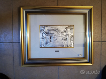 Quadro argento con cornice