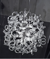 lampadario riccioli vetro