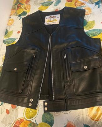Gilet moto  vera pelle