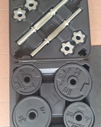 pesi da palestra kit dischi e bilancere