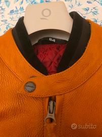 giubbotto pelle moto spidi marrone caramello