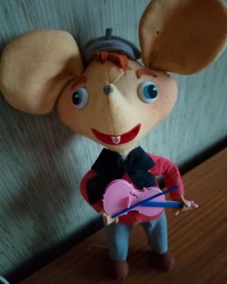 Topo Gigio con violino originale in pannolenci.