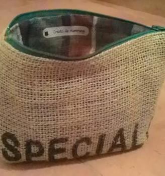 Pochette in iuta unica fatta a mano
