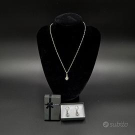 collana e orecchini argento 925s zirconia cubica
