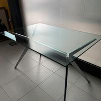 Tavolo Calligaris 130x85 vetro e gambe cromo