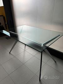 Tavolo Calligaris 130x85 vetro e gambe cromo