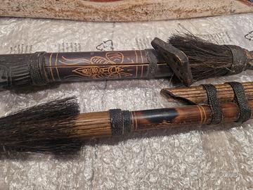 MASCHERA E CERBOTTANA CON DARDI CON PUNTA  FERRO 