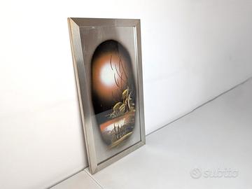 Dipinto spray painting su lastra in metallo incorn