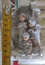 Porta candela con angioletti. Angioletto ceramica