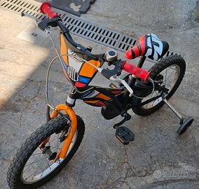 Bicicletta per bambino/a 16" con rotelle comprese