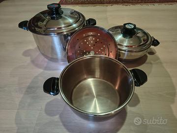 SET 3 PENTOLE ACCIAIO TRIPLO FONDO