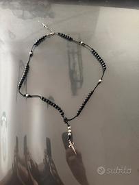 Collana argento e corda Cesare Paciotti