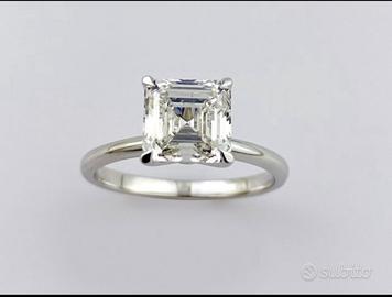 Anello donna - oro bianco - diamante 2,09 ct.