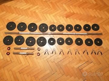 Kit Pesi 42 kg – Dischi Ghisa e Barre 28mm
