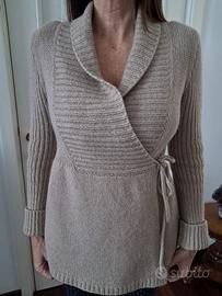 Cardigan donna beige misto cachemire