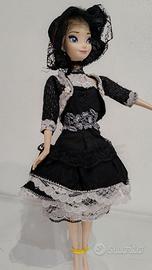 Vestito Barbie elegante fatto a mano nero/argento