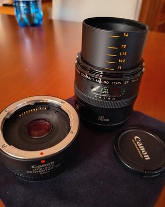 Canon macro 50mm con converter macro