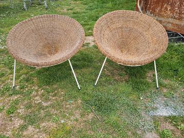 SEDIE DA ESTERNO IN VIMINI ANNI 50-60