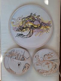 3 piatti in ceramica di santo Stefano di Camastra