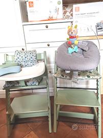Coppia di sedie Stokke Tripp trapp con accessori