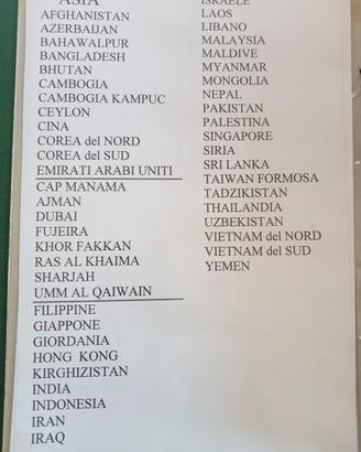 Francobolli del continente Asiatico 