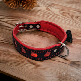 Collare in pelle imbottito da 60cm Red
