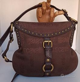 Original JUST CAVALLI,borsa tracolla tessuto cacao