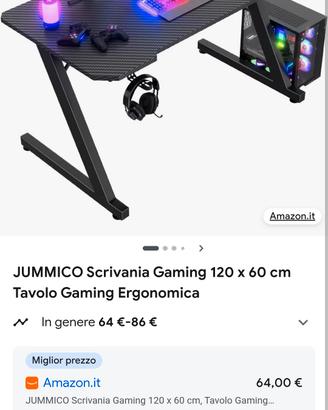 scrivania da gaming 