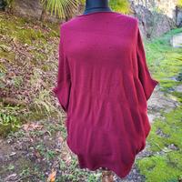 Maglia oversize donna bordeaux