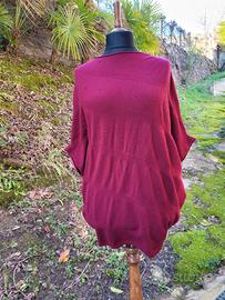 Maglia oversize donna bordeaux