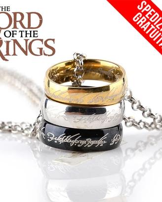 ANELLI ACCIAIO CON CIONDOLO SIGNORE DEGLI ANELLI