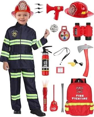 Costume Vigile del Fuoco pompiere Bambini 110cm