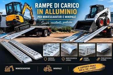 Rampe di carico in alluminio per miniescavatori e 