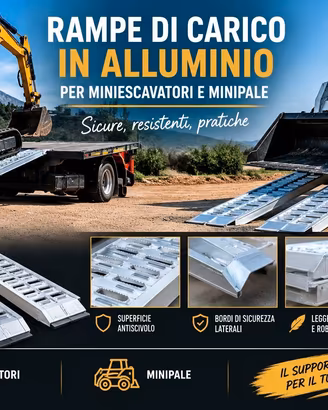 Rampe di carico in alluminio per miniescavatori e 