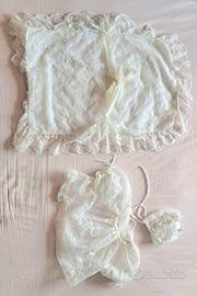 Set battesimo vintage anni 60 bimbo in pizzo