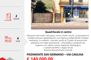 Quadrilocale con doppi servizi e 2 posti auto