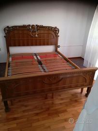 LETTO MATRIMONIALE LEGNO MASSICCIO LAVORATO